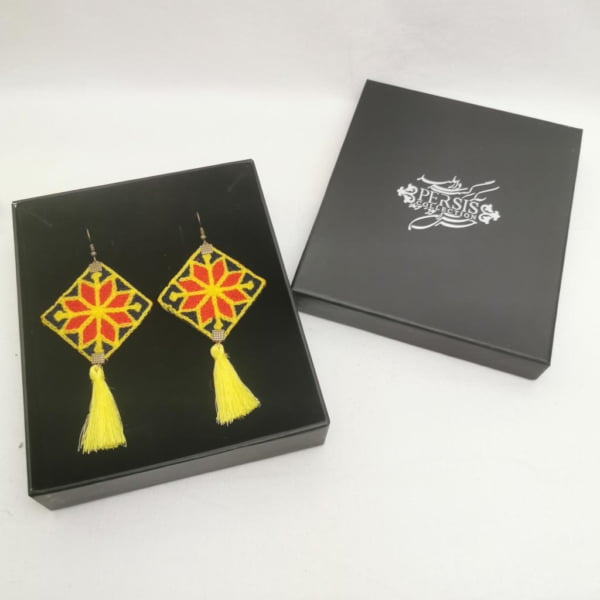 Yellow Tassel Balochi Earrings