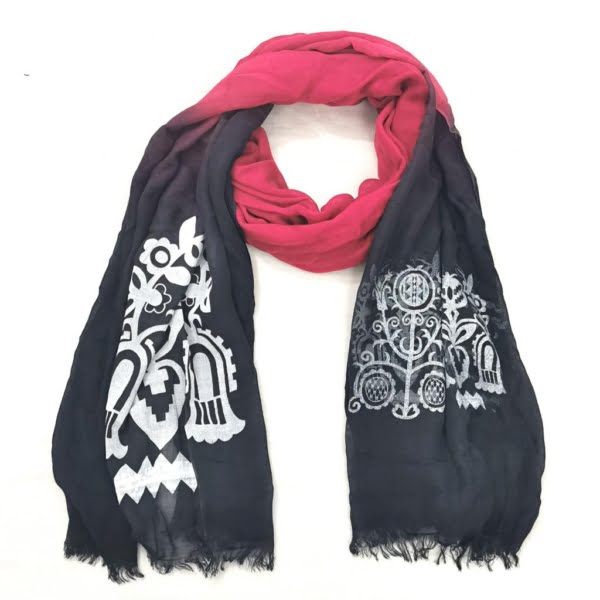 Black Yalda Scarf, 200x100cm