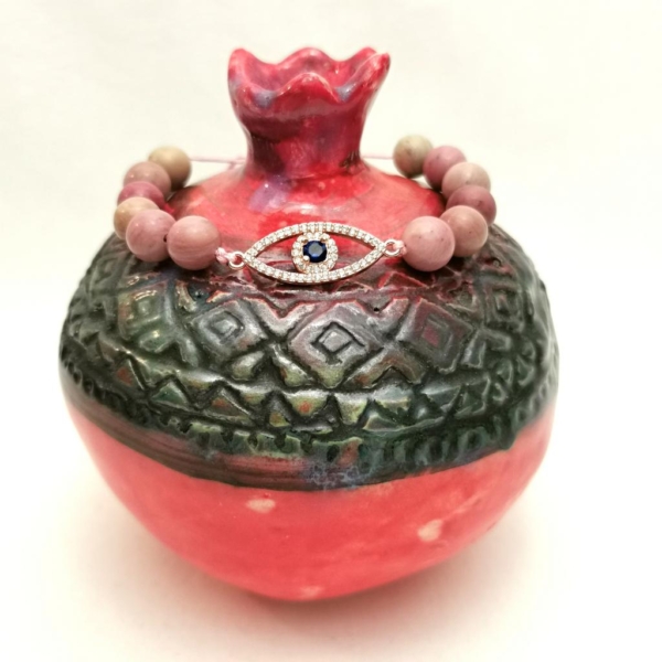 Rhodonite Evil Eye Bracelet