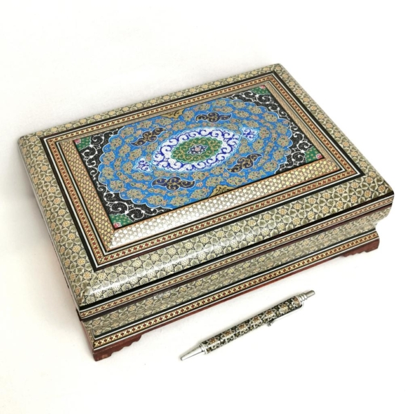 X Large Tazhib Star Khatam Kari Jewellery Box 31 x 22cm