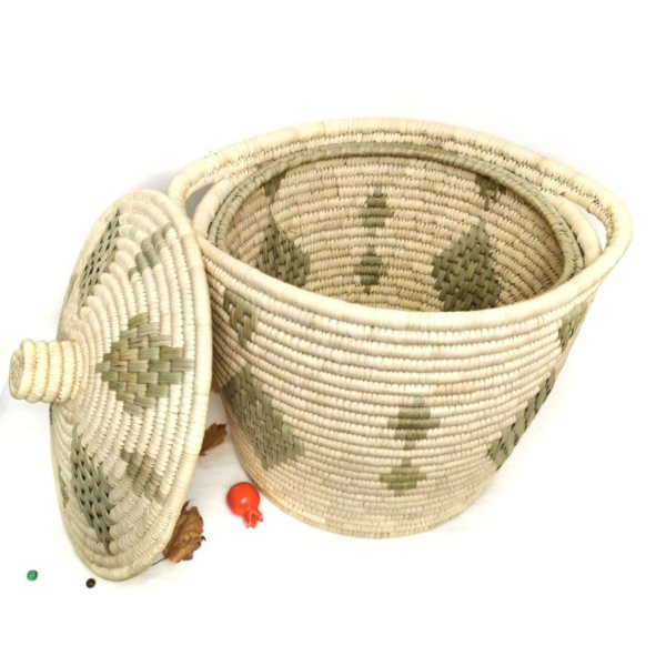 Persian Woven Large Storage Basket with Lid