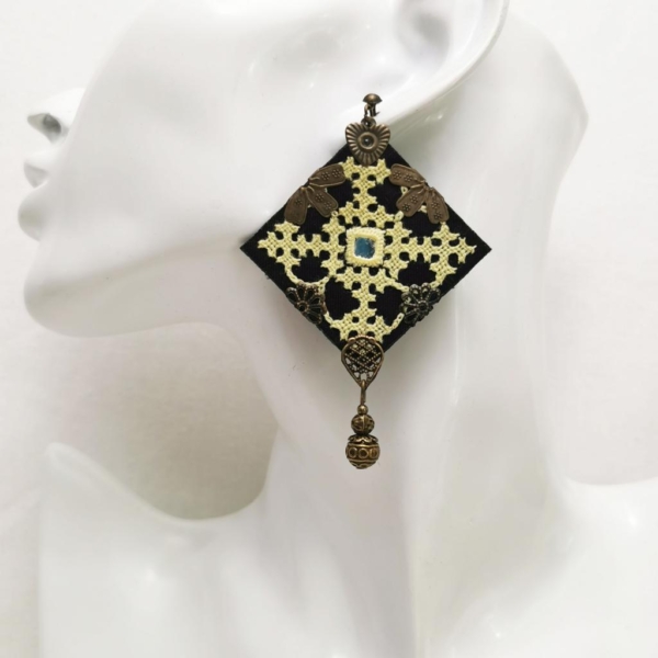 BLACK & GOLD BALOCHI EARRINGS