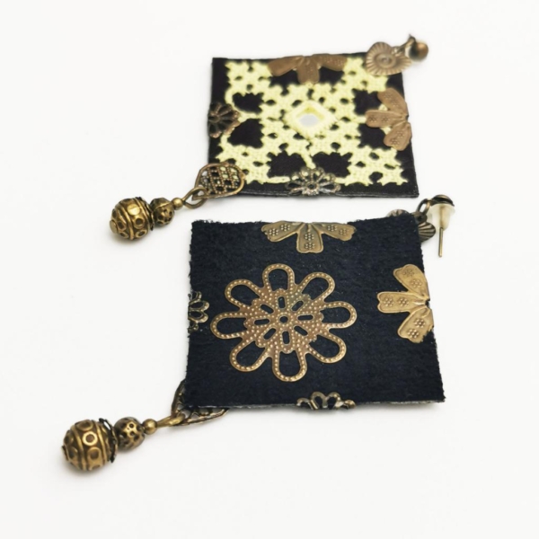 BLACK & GOLD BALOCHI EARRINGS