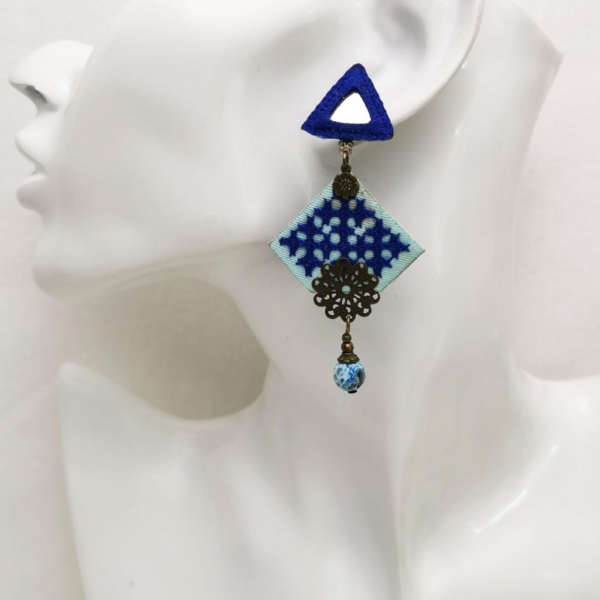Lazuli Persian Embroidery Earrings