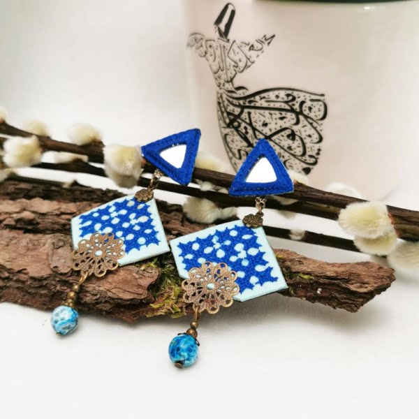 Lazuli Persian Embroidery Earrings