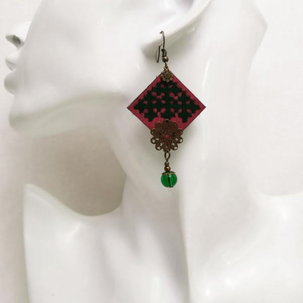 PURPLE LOVE BALOCHI EARRINGS