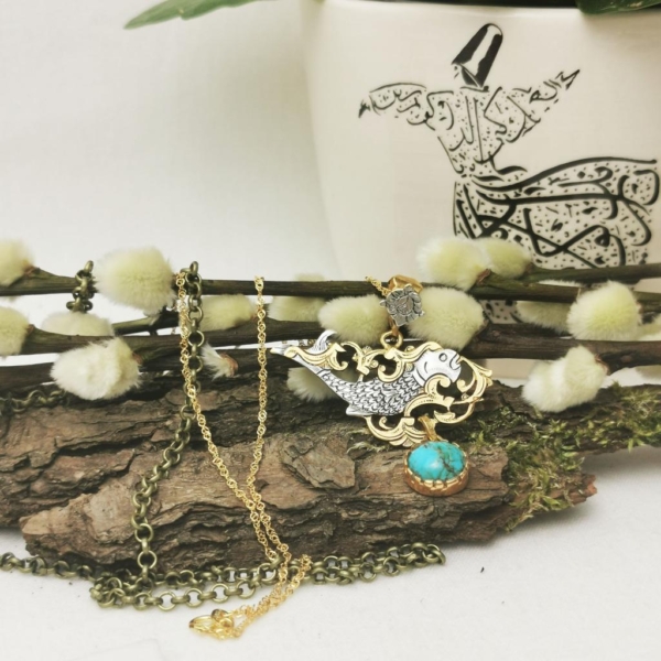 TURQUOISE & FISH NECKLACE