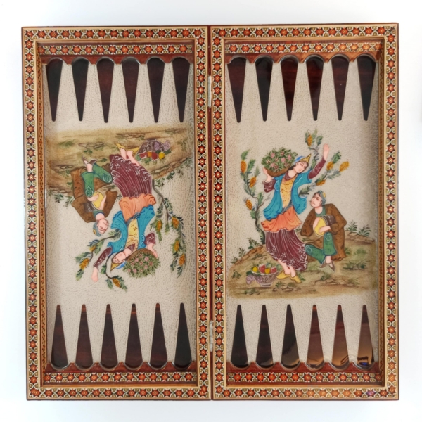 Persian Banquet Khatam Backgammon and Chess Set