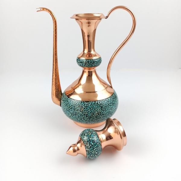 Firoozeh Koobi Turquoise on Copper Rose Water Sprinkler 35cm