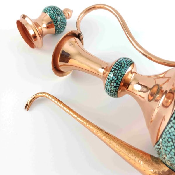 Firoozeh Koobi Turquoise on Copper Rose Water Sprinkler 35cm