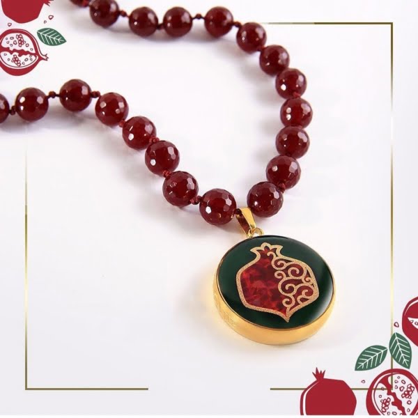 24k Gold Pomegranate Pattern Necklace