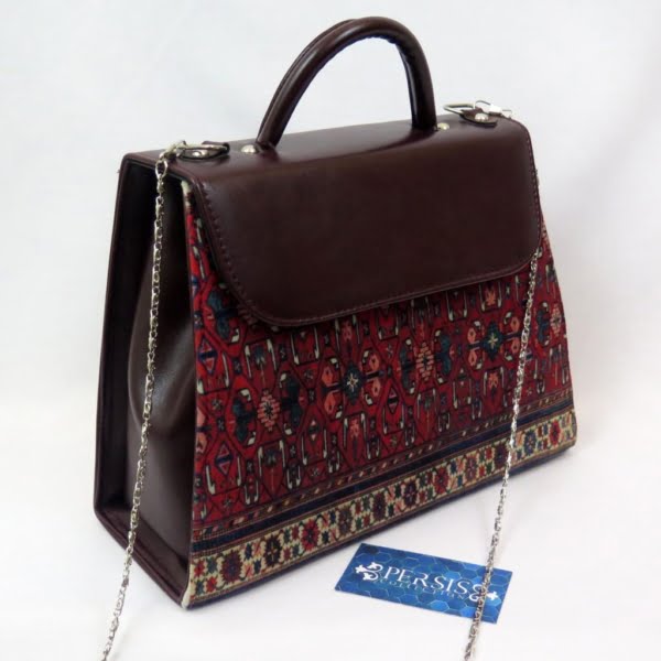 CARPET PATTERN LEATHER BRIEF CASE