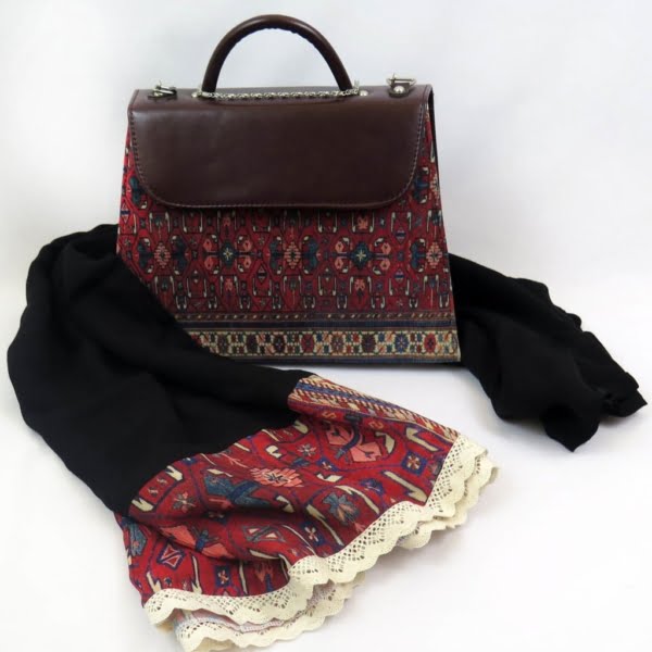 CARPET PATTERN LEATHER BRIEF CASE