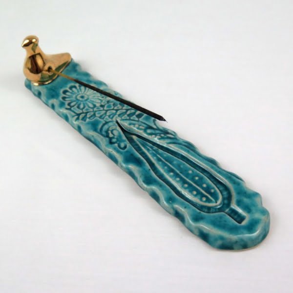 Ceramic Golden Bird Incense Holder