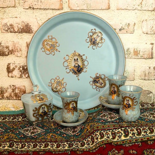 Turquoise Persian Tea Set