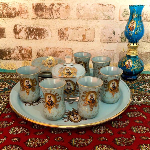 Turquoise Persian Tea Set