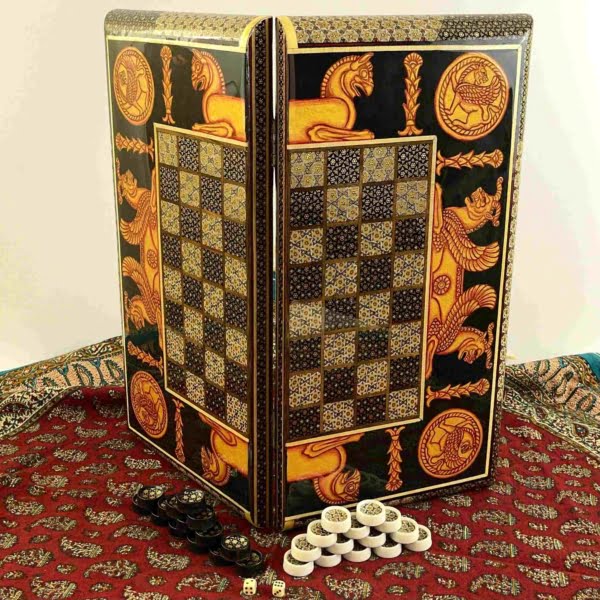 Persian Khatam Backgammon and Chess Set