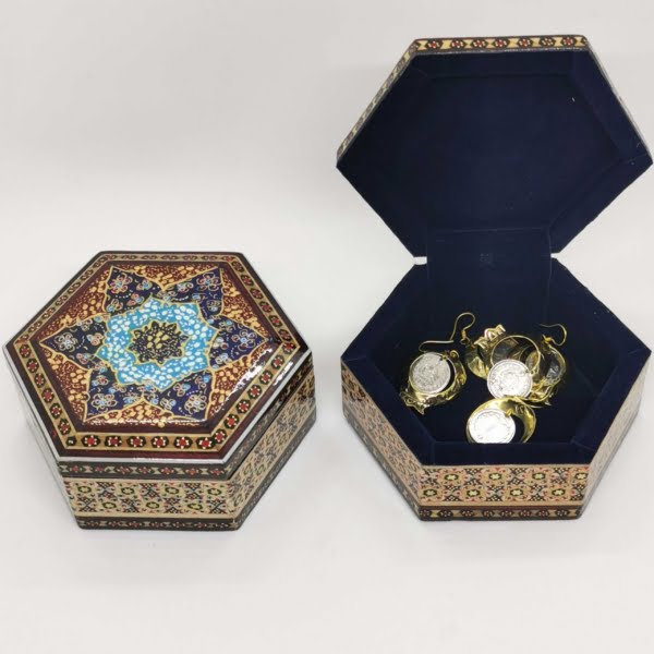 Khatam Jewellery Box, 12cm