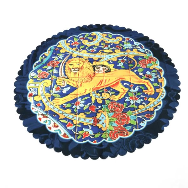 Lion and Sun Round Cushion