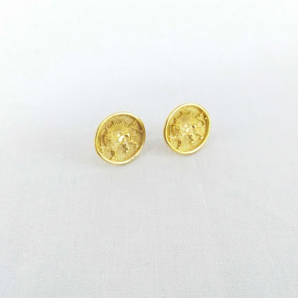 Golden Lion and Sun Cufflinks