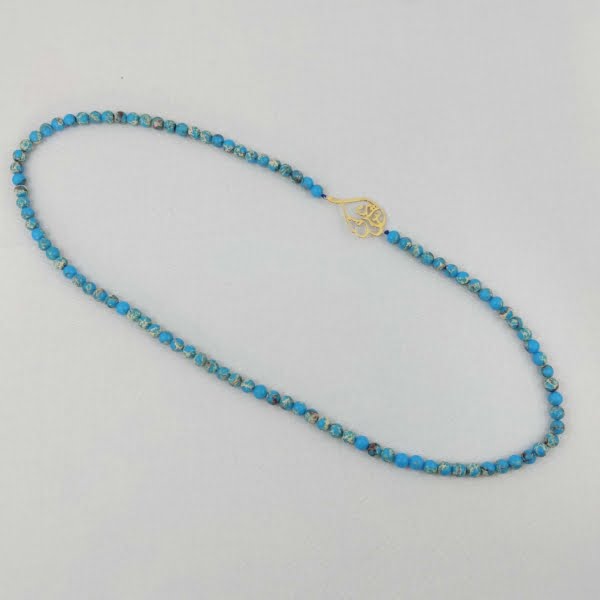 Love Calligraphy Turquoise Necklace