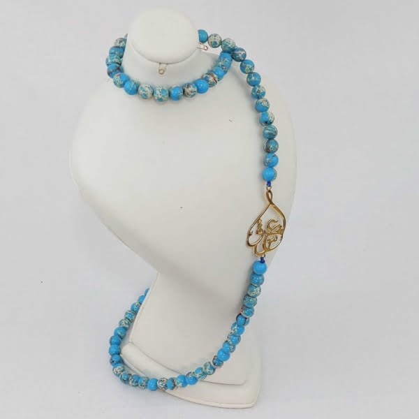 Love Calligraphy Turquoise Necklace