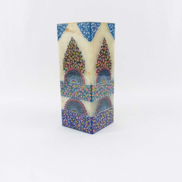 Tazhib on Marble Vase