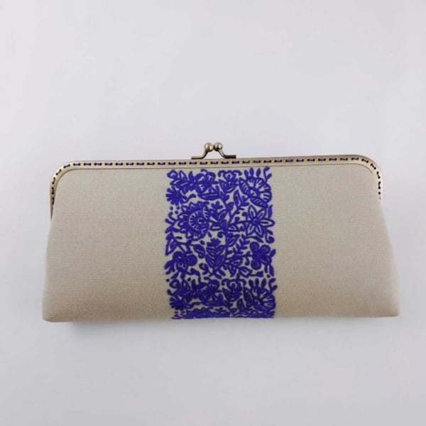 Needlework Canvas Clutch, White