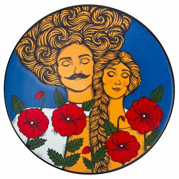 Persian Love Plate, 30cm Hand Painted Decorative Plate