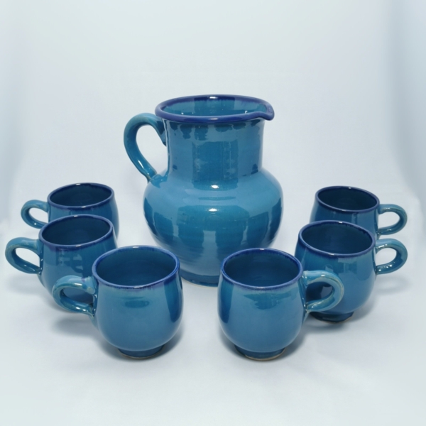 Persian Blue Water Jug and Mug Set