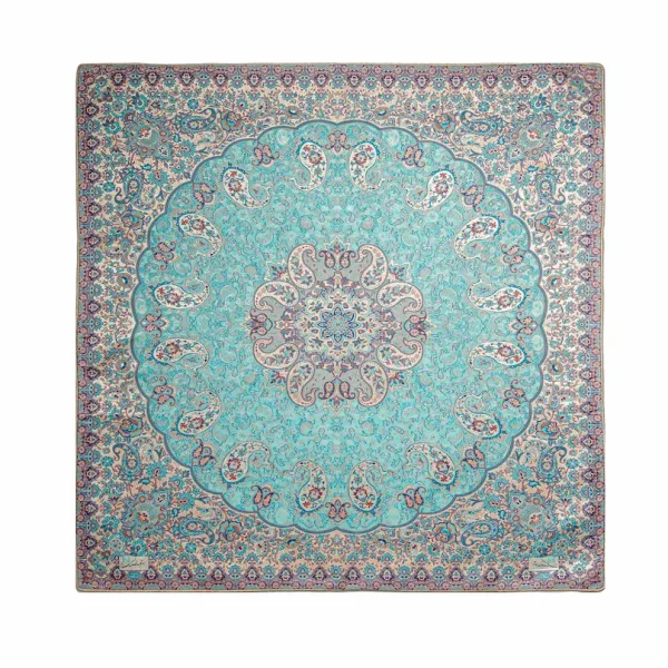 Square Elegant Turquoise Termeh Tablecloth