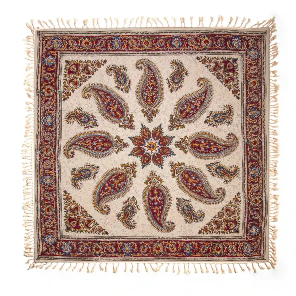 Square Ghalamkari Tablecloth 1 x 1m