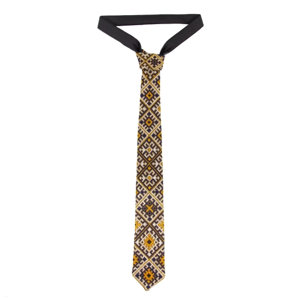 Yellow Baluchi Needlework Tie