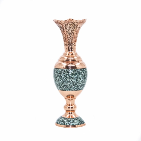 Firoozeh Koobi Turquoise on Copper Vase 30cm