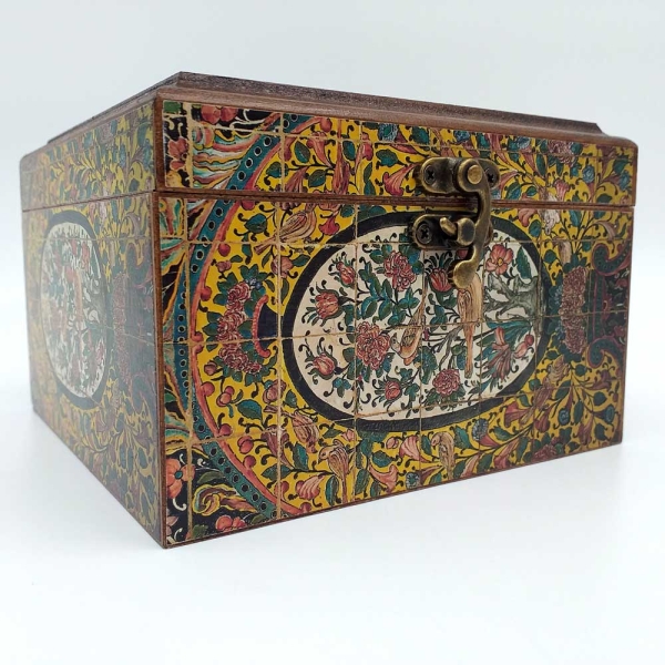 Decorative Storage Box Flower Pattern 15 x 15cm