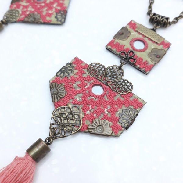 Pink Mirror Balochi Needlework Jewellery Set