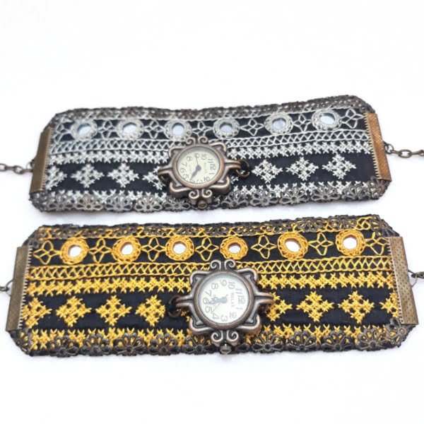 Balochi Mirror Needlework Watch Bracelet