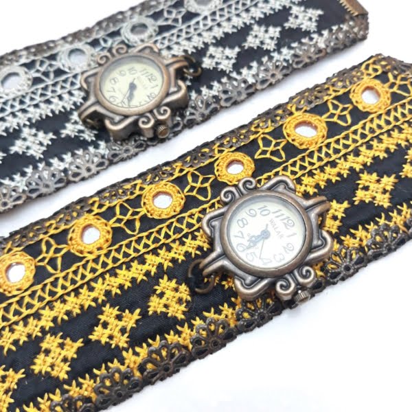 Balochi Mirror Needlework Watch Bracelet