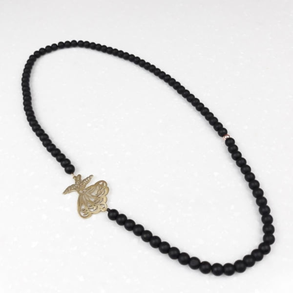 BLACK AMETHYST FLORAL SAMA NECKLACE