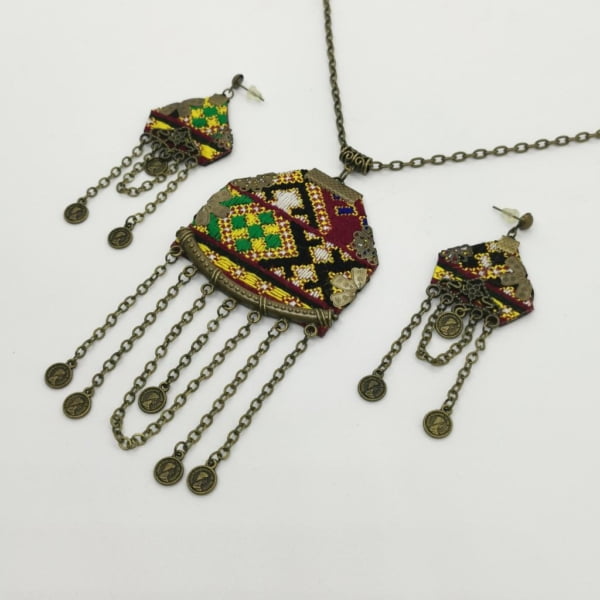 Vintage Balochi Needlework Jewellery Set