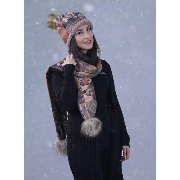 Persian Hat and Scarf Set