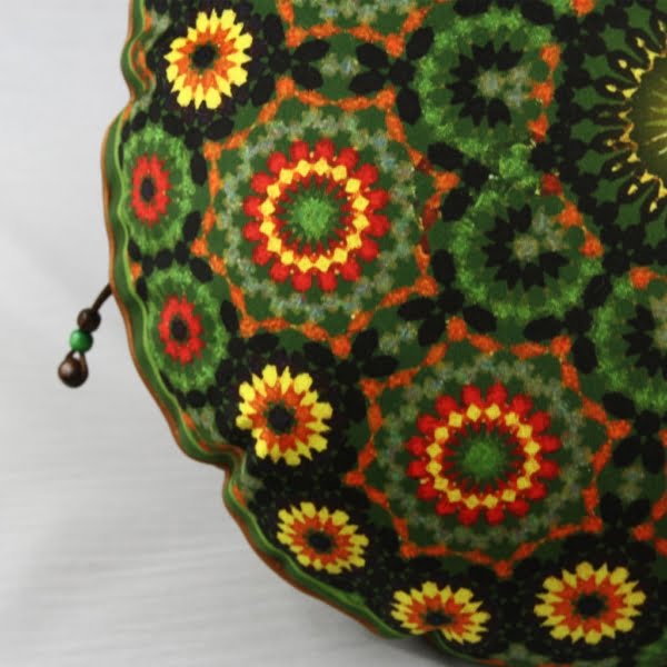 Round Green Floral Cushion 45cm