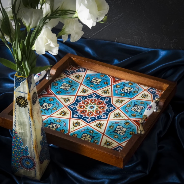 Persian Tile Wooden Tray