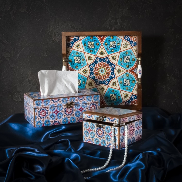 Persian Tile Wooden Tray