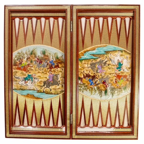 Fine Khatam-kari Art Backgammon and Chess Set