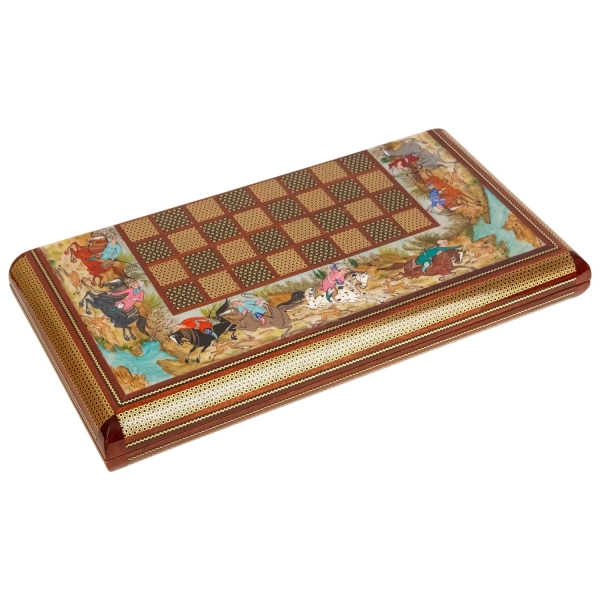 Fine Khatam-kari Art Backgammon and Chess Set