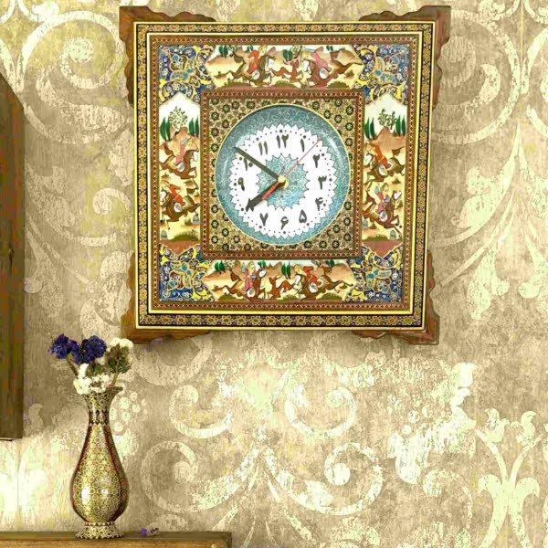 Persian Khatam and Minakari Clock