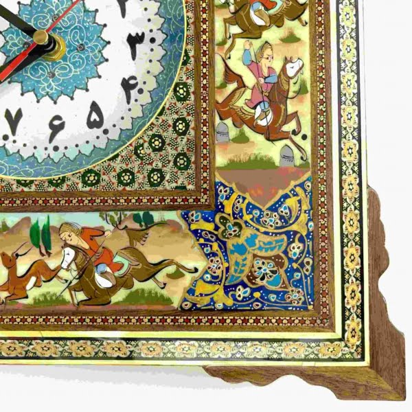 Persian Khatam and Minakari Clock