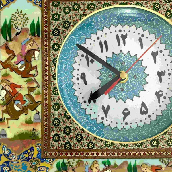 Persian Khatam and Minakari Clock