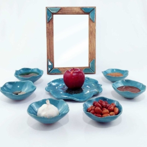 Ceramic bowl set with mirror